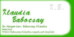 klaudia babocsay business card